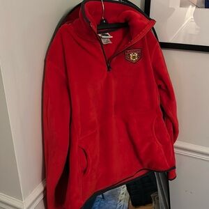 NHL Chicago Blackhawks fuzzy red quarter zip